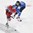 PARIS, FRANCE - MAY 8: Finland's Sebastian Aho #20 stick checks Czech Republic's Michal Kempny #6 during preliminary round action at the 2017 IIHF Ice Hockey World Championship. (Photo by Matt Zambonin/HHOF-IIHF Images)